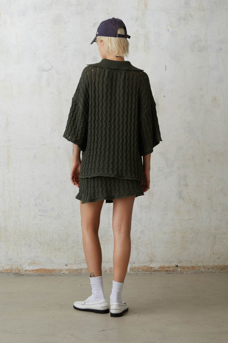 AJOUR KNITTED WRAP SKIRT - HALFBOY - KNITWEAR