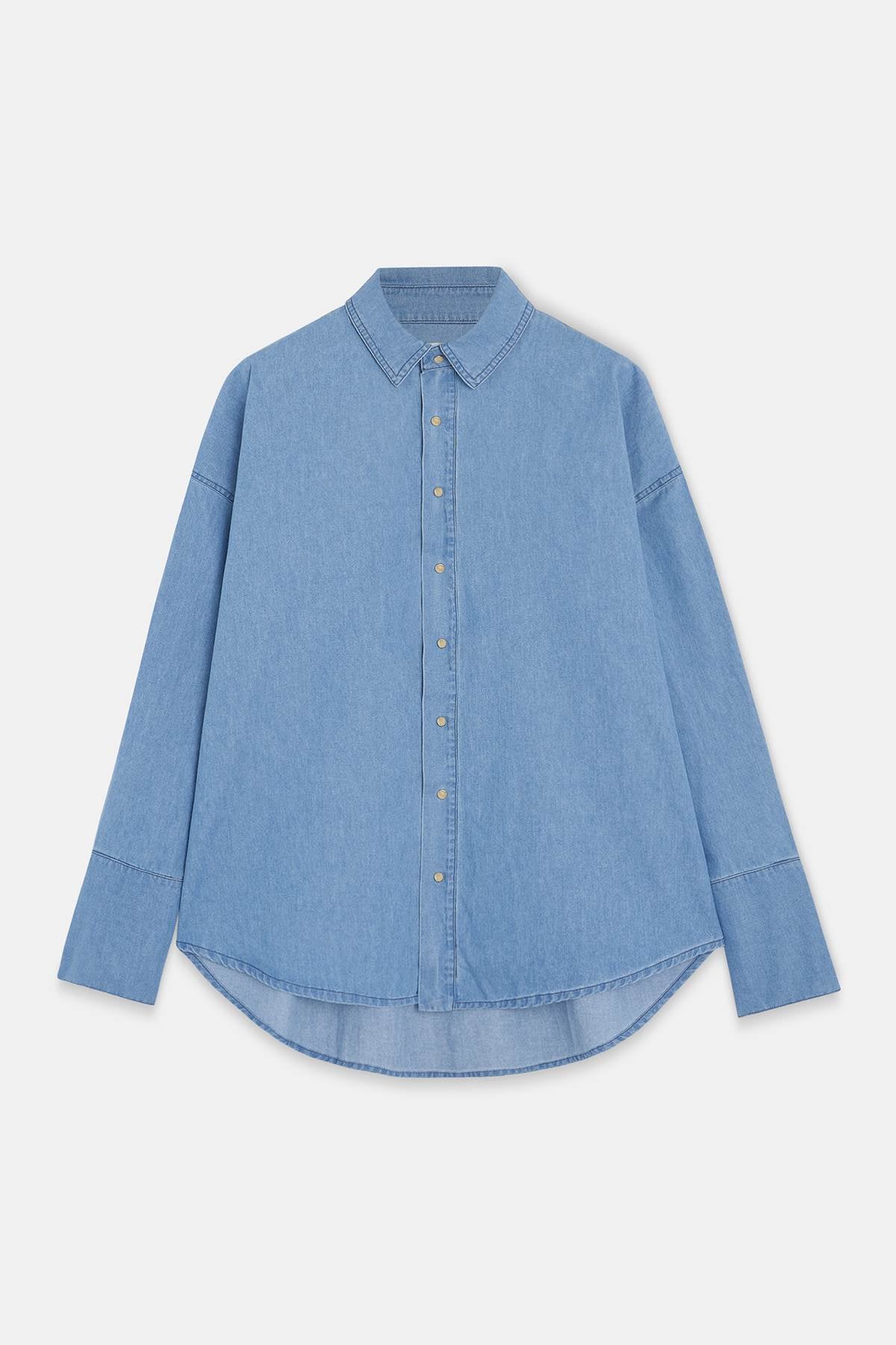 【DISCERNMENT】Cityboy over denim half shirts HALFBOY - DENIM SHIRT