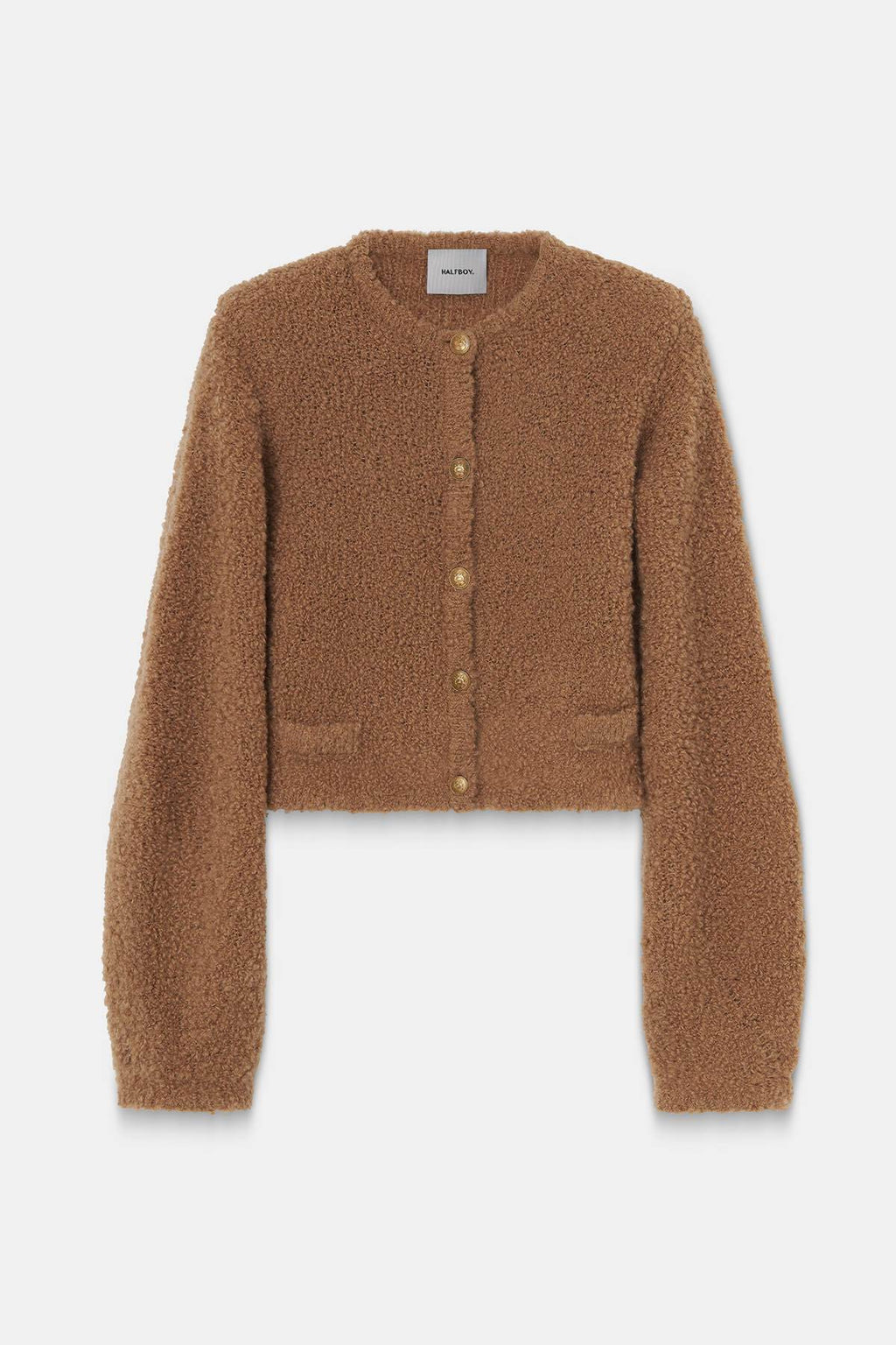 【2plan】Philly Round Cable Half Cardigan Final Sale - POL Oversize Cable Knit Cardigan with Lace Trim