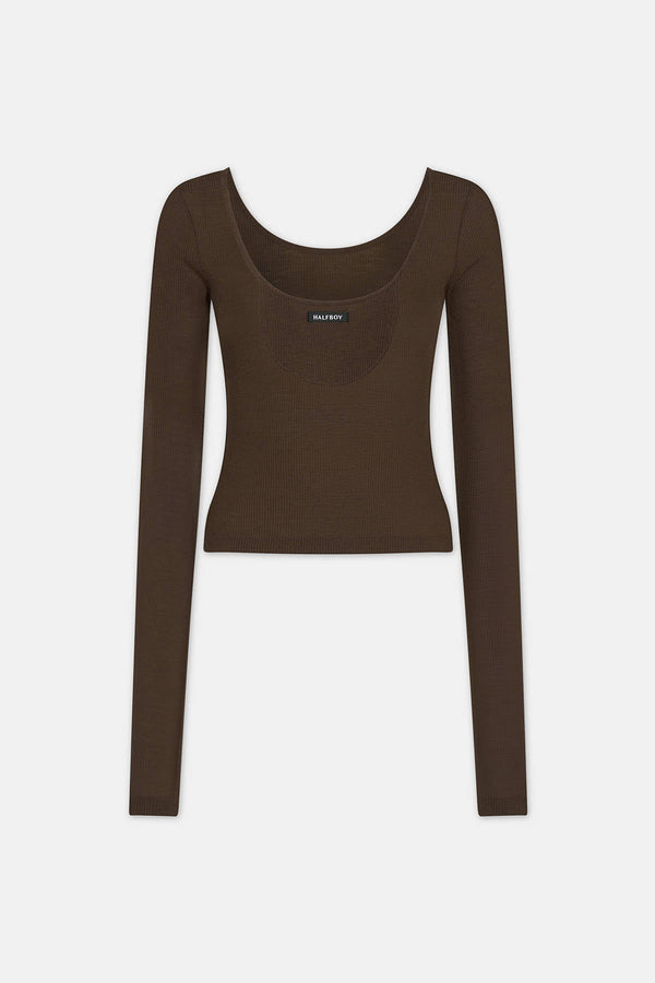 BOAT NECK TOP - HALFBOY - T - SHIRT L/S
