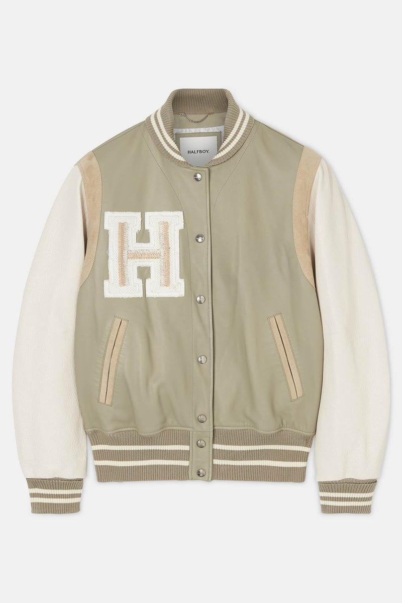 BOMBER VARSITY - HALFBOY - LEATHER BOMBER