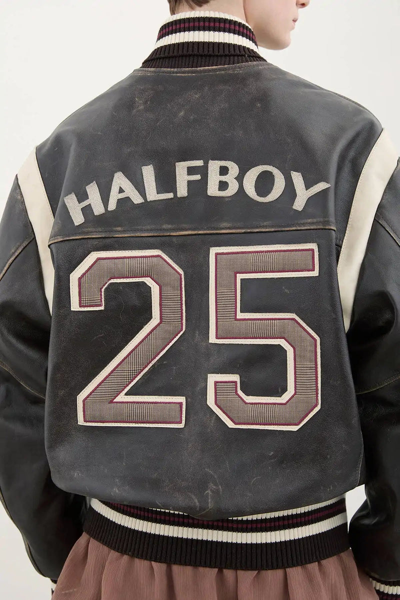 BOMBER VARSITY - HALFBOY - LEATHER JACKET