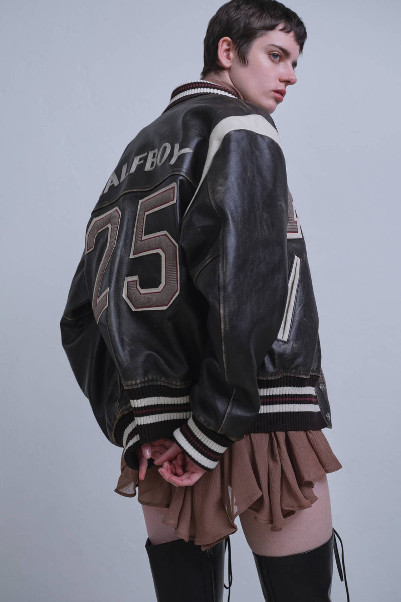 BOMBER VARSITY - HALFBOY - LEATHER JACKET