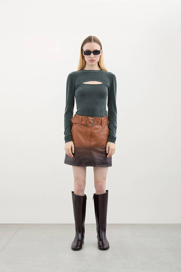CUT TOP - HALFBOY - T - SHIRT L/S