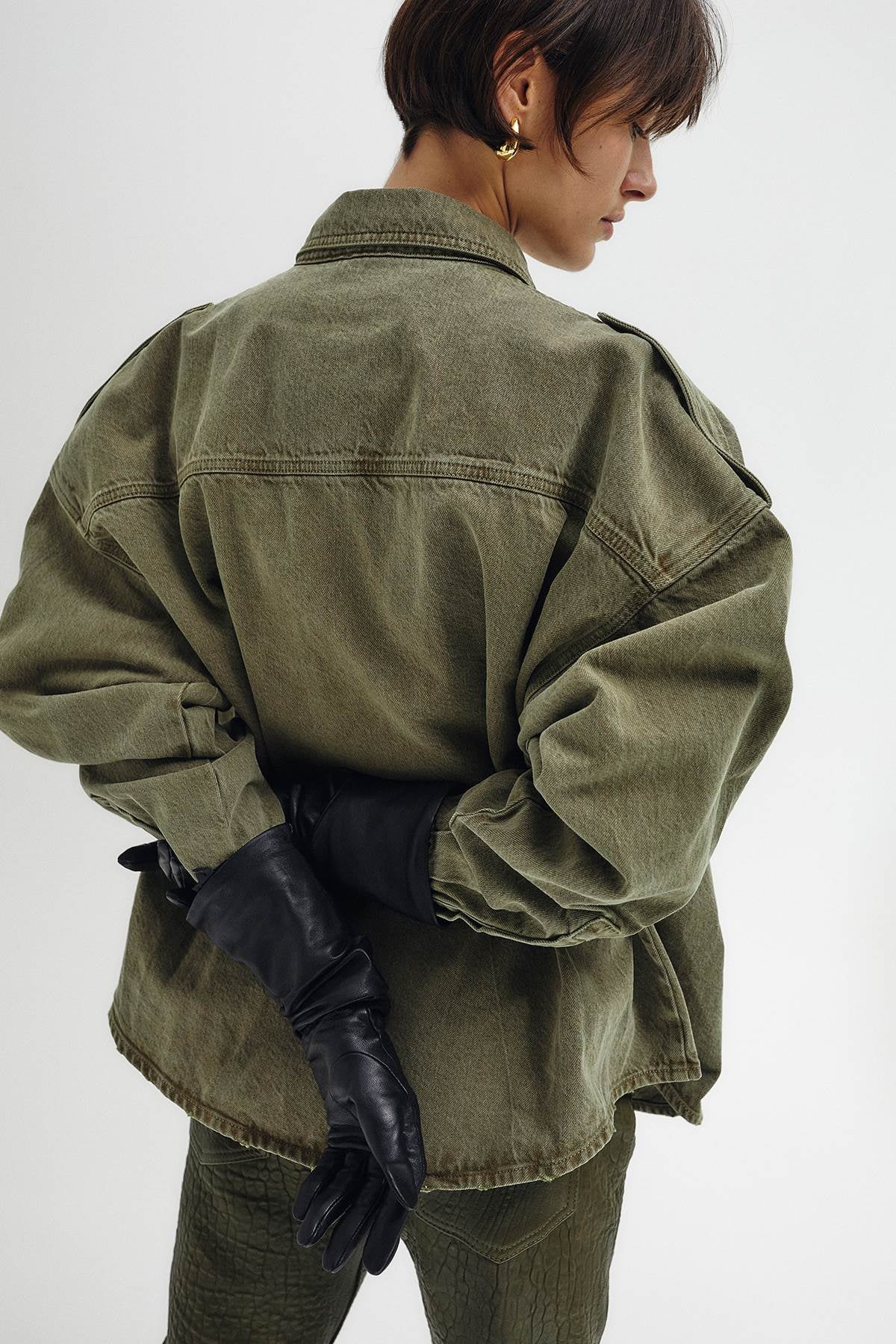 【DISCERNMENT】Cityboy over denim half shirts ASOS DESIGN boxy oversized denim shirt in gray | ASOS