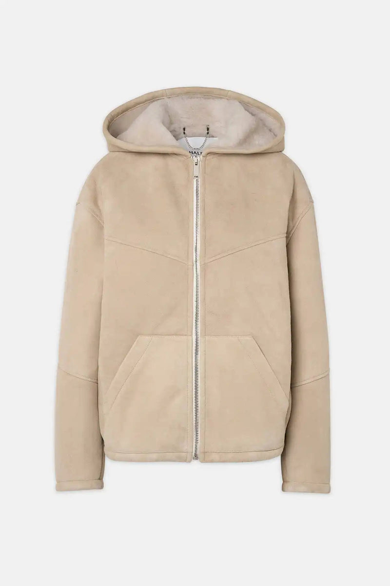 HOODIE SHEARLING BOMBER - HALFBOY - MONTONE
