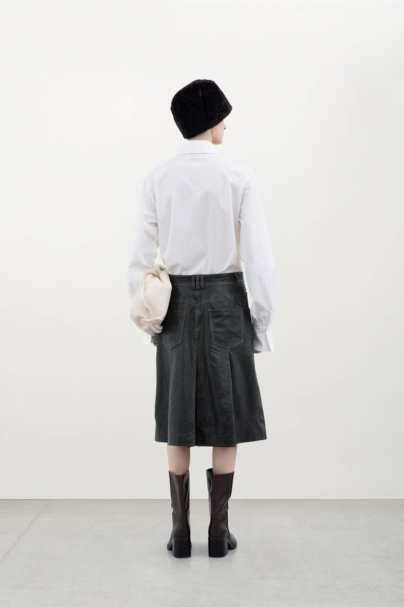PLEAT SKIRT - HALFBOY - LEATHER SKIRT