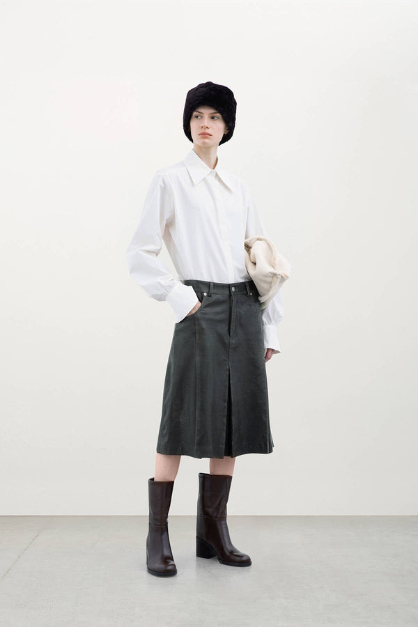PLEAT SKIRT - HALFBOY - LEATHER SKIRT