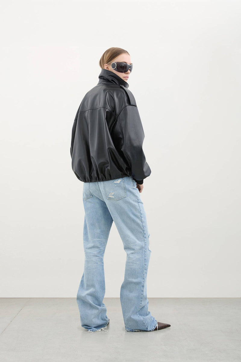 SMOOTH LEATHER BOMBER - HALFBOY - LEATHER BOMBER