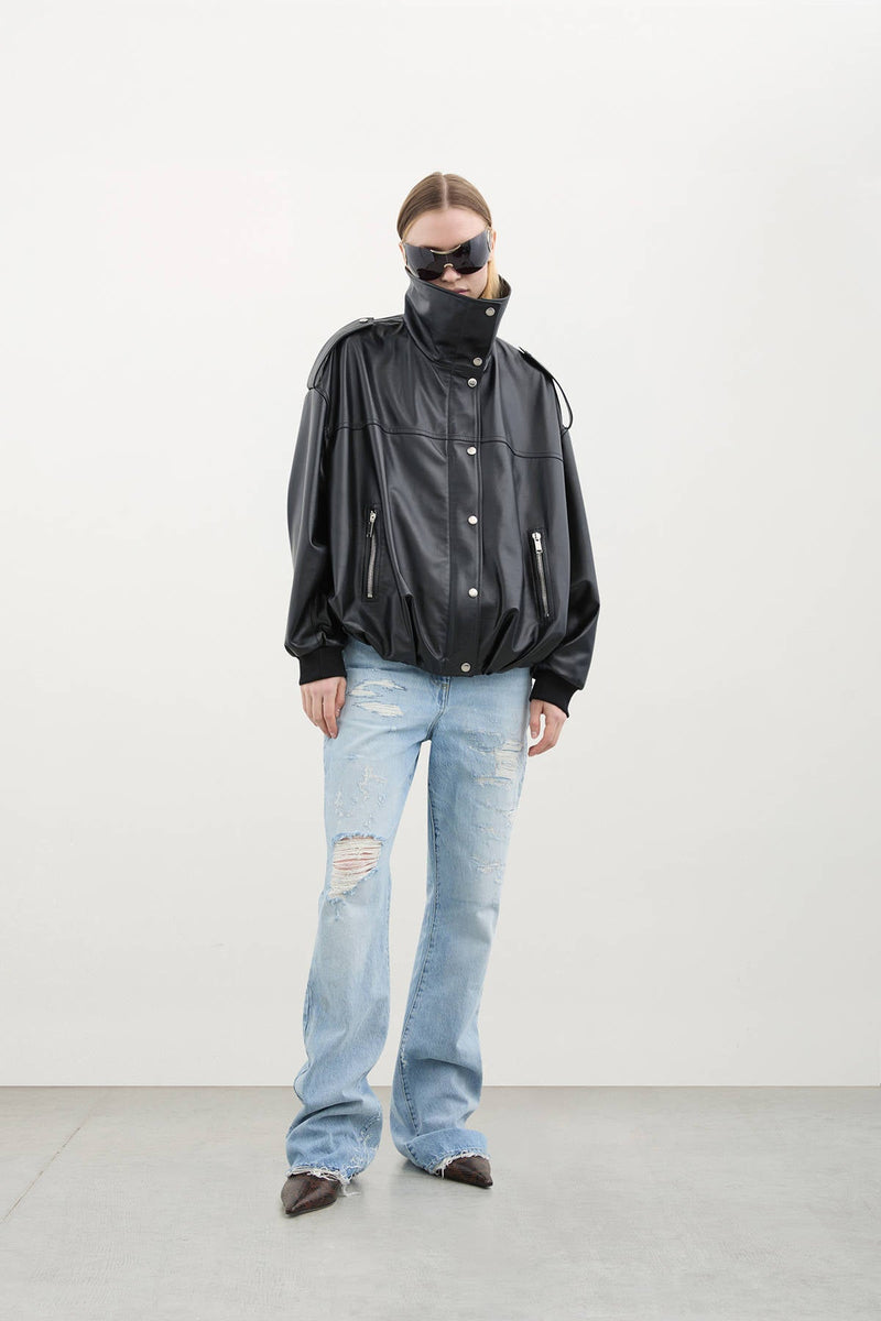 SMOOTH LEATHER BOMBER - HALFBOY - LEATHER BOMBER