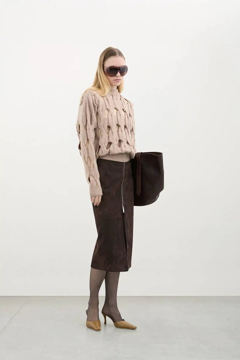 ZIP LONG SKIRT - HALFBOY - LEATHER SKIRT