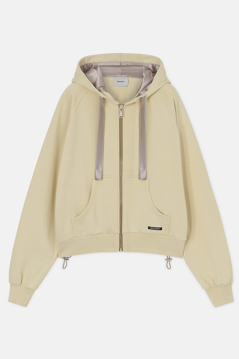 ZIPPED HOODIE CROP - HALFBOY - SWEATSHIRT HOODED